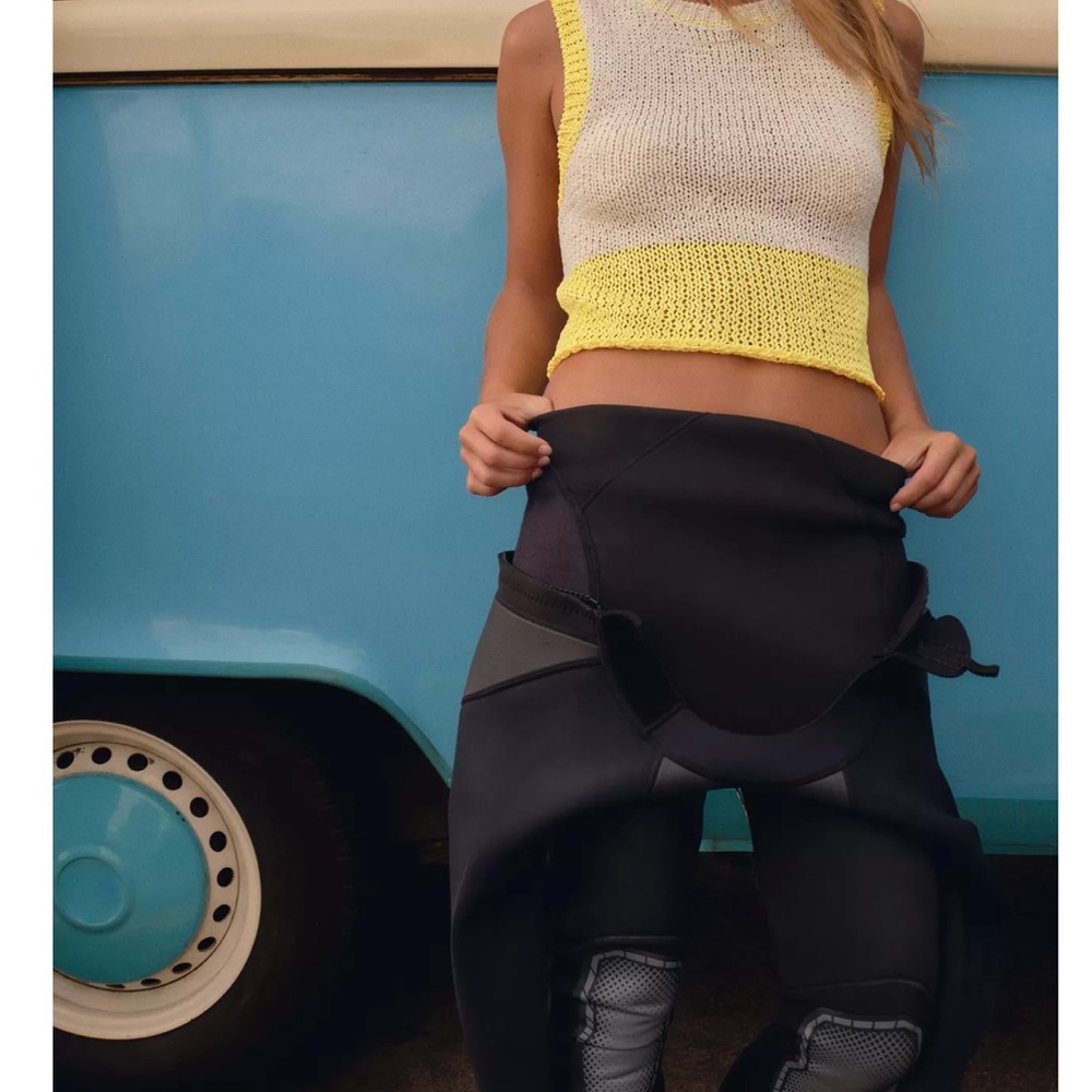 Zara Yellow and White Knit Crop Top